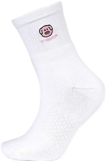 빅터 배드민턴 스포츠 장목양말 VT25CSC209U, White, 1개