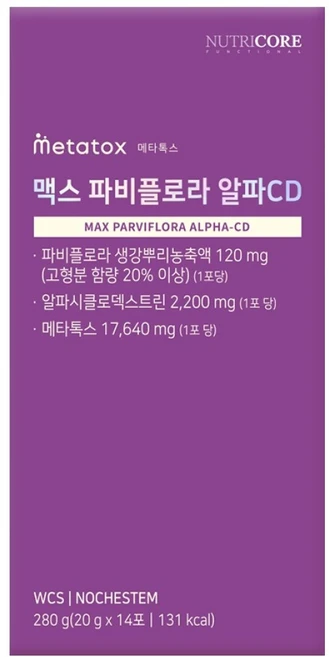뉴트리코어 맥스 파비플로라 알파CD, 14회분, 1개 - 쿠팡