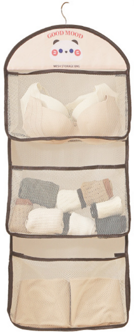 훈스픽 걸이형 메쉬 수납 정리 주머니, 팬더