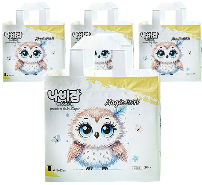 나비잠 매직소프트 팬티형 기저귀 아동공용, 대형(L), 120매