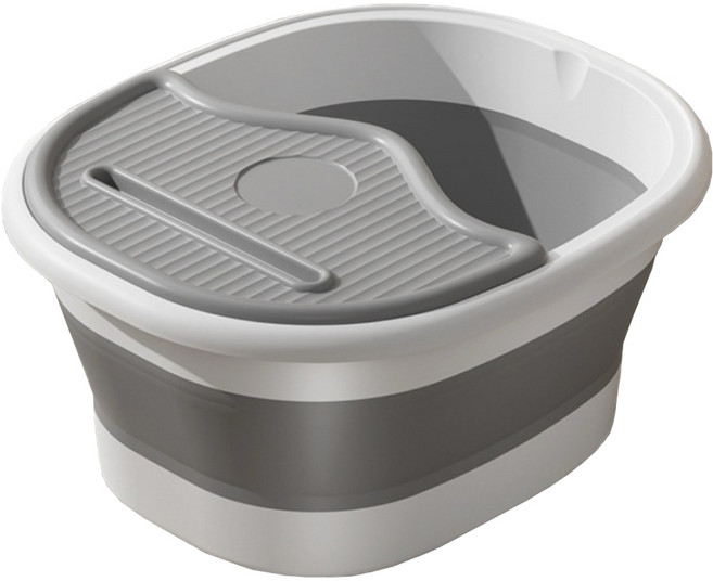 생활나눔 뚜껑있는 접이식 족욕통 40 x 34 x 20 cm, 그레이, 1개