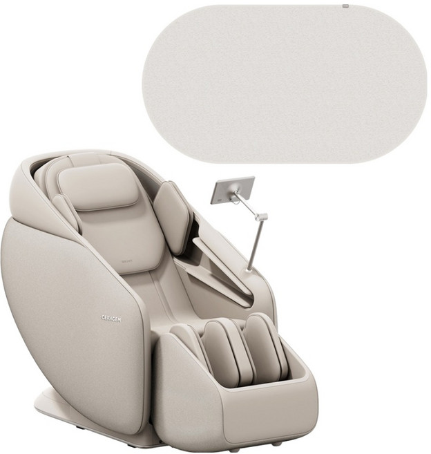 세라젬 파우제 M10 안마의자 + 러그 세트 방문설치, CGM EMCG-2403, 베이지