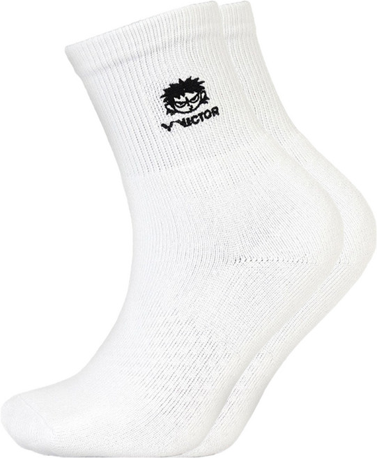 빅터 배드민턴 스포츠 장목양말 VT25CSC207U, White, 1개