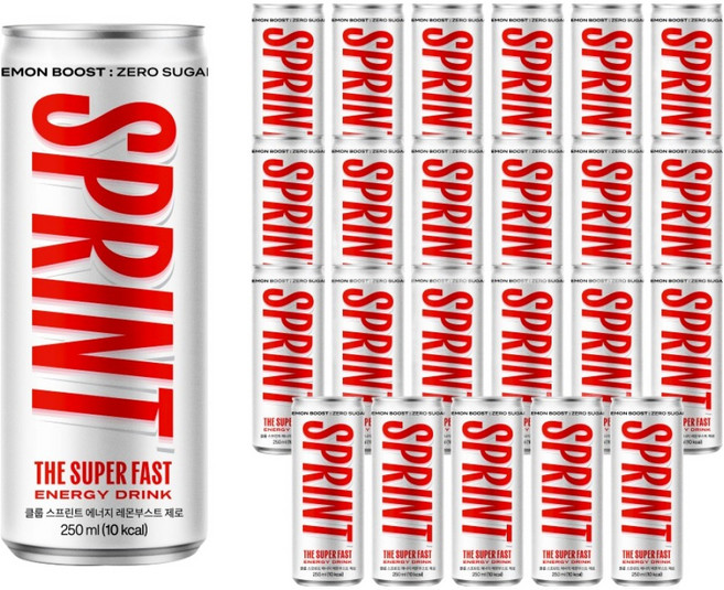 클룹 스프린트 에너지드링크 레몬부스트 제로, 250ml, 24개