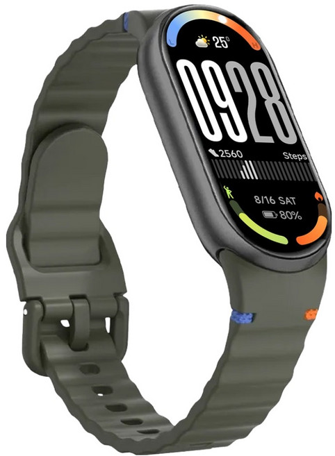 스페이스쉴드 샤오미 미밴드 호환 스트릿 엣지 실리콘 스트랩, 카키, 1개