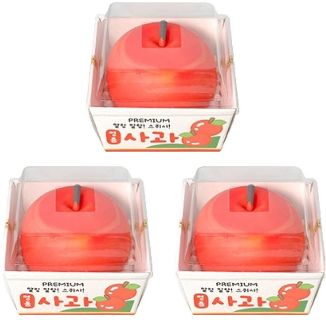 조선문방구 과일 말랑이 사과, 3개