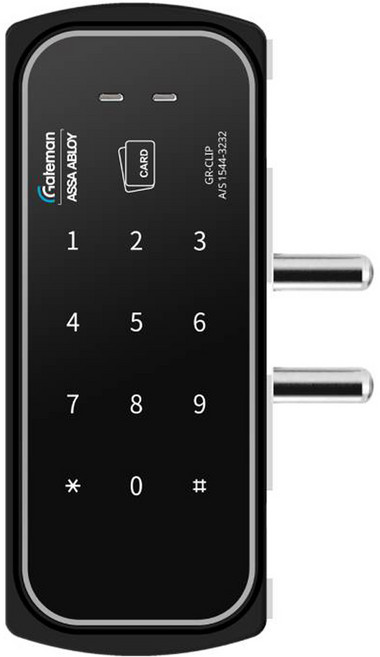 게이트맨 1초잠김 클립형 유리문 전용 보조키 손잡이 없음 도어락, GR-CLIP, 방문설치