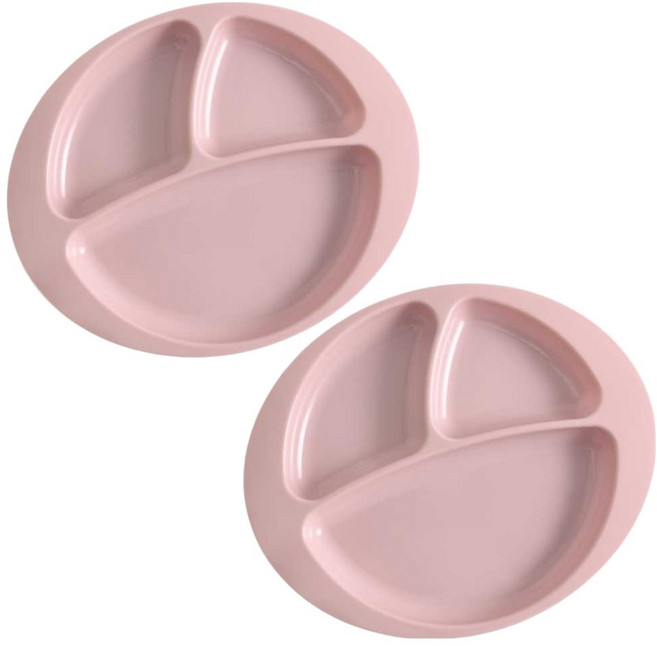 CMYK 3구 원형 유아식판, 인디핑크, 2개, 단품