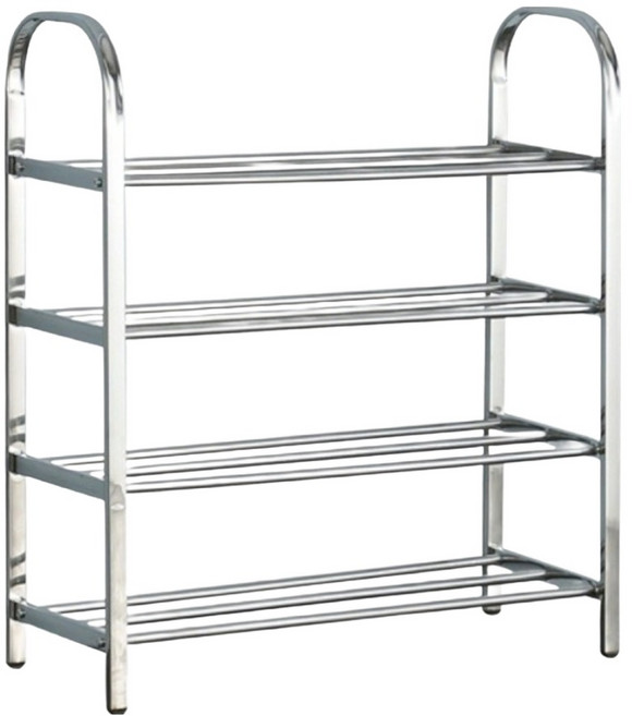 소소하우스 조립식 스테인레스 신발장 정리대 4단 40cm, 실버, 1개
