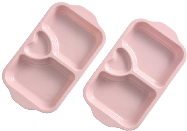 팬톤홈퍼니싱 CMYK 3구 사각 유아식판, 인디핑크, 2개, 단품