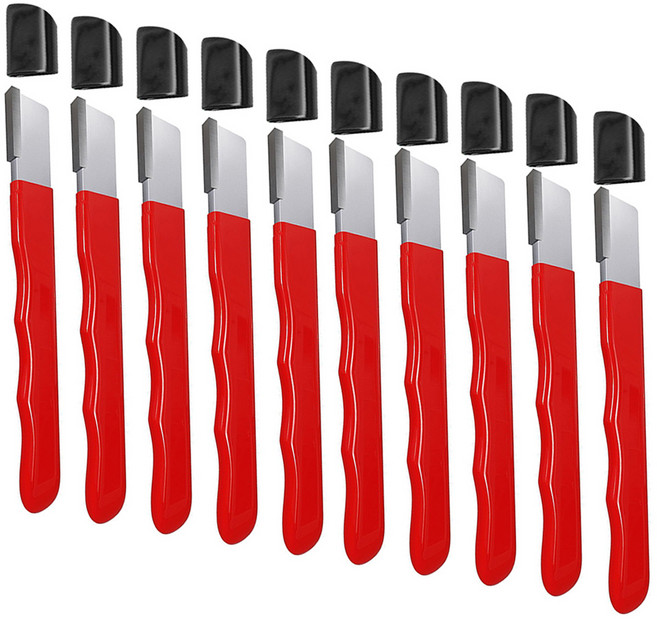마켓욜 멀티 텅스텐 가위 주방 스크레이퍼 칼갈이, 레드, 10개
