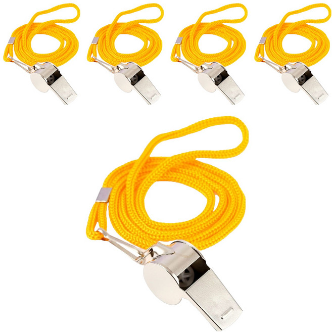 케리빙 호루라기 5p + 끈 5p 세트, 실버, 1세트