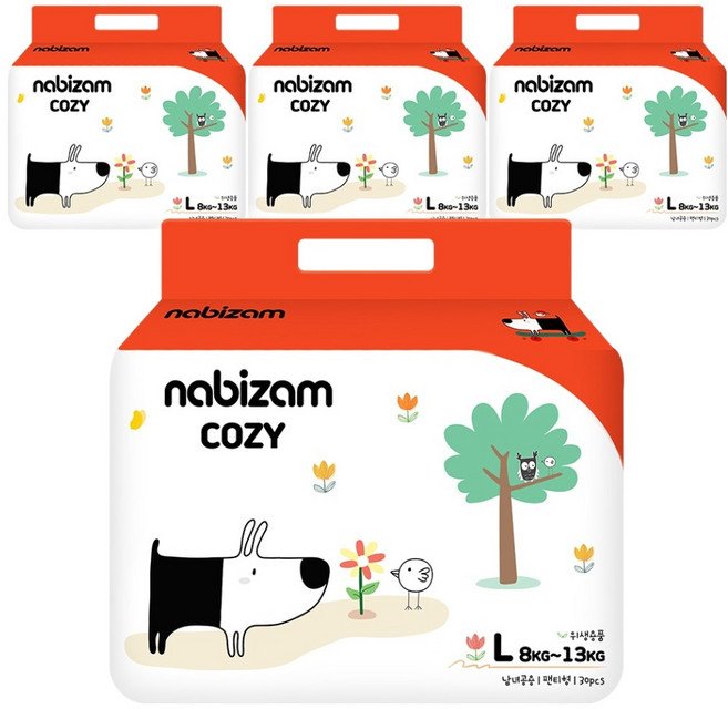 나비잠 코지 팬티형 기저귀 남녀공용, 대형(L), 120매