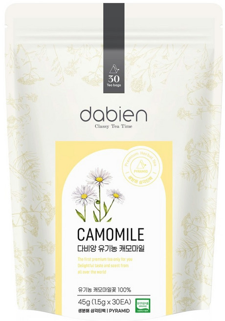 다비앙 유기가공식품 인증 캐모마일 차 티백, 1.5g, 30개입, 1개
