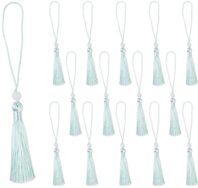 아이엔피 고리자수 구슬노리개 16cm, 28 민트, 15개