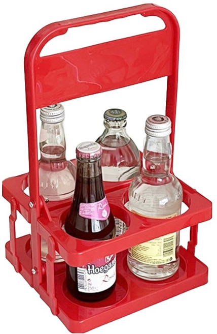 구디푸디 접이식 음료 캐리어 4구 레드, 1개입, 1개