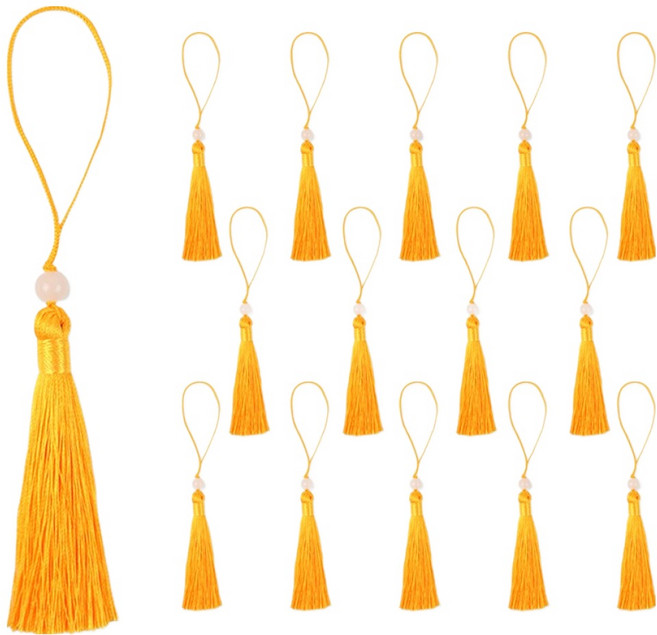 아이엔피 고리자수 구슬노리개 16cm, 04 옐로우, 15개