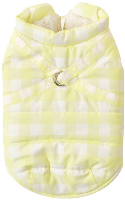 울리 반려동물 첵스 하네스 패딩 베스트, 레몬, 1개