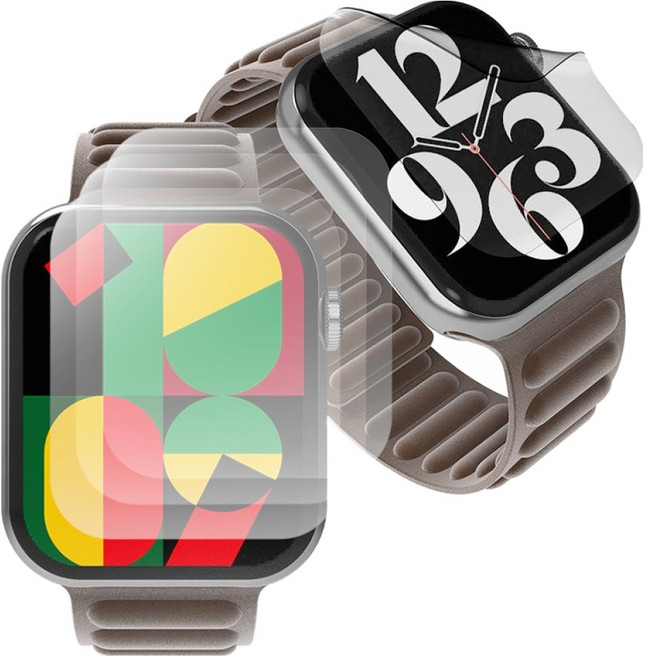 랩씨 C-SKIN TPU 우레탄 풀커버 자가복원 스마트워치 액정보호필름 4p 세트, 투명, 1세트