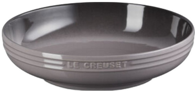 LE CREUSET 輕虹霓彩系列 瓷器 深圓盤 25cm 燧石灰 1個