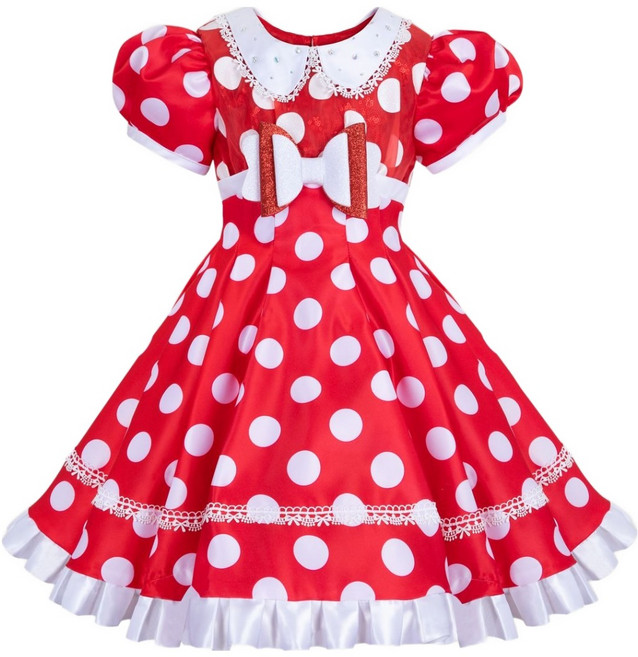 디즈니스토어 미키와친구들 미니마우스 디럭스 레드 도트 드레스 코스튬