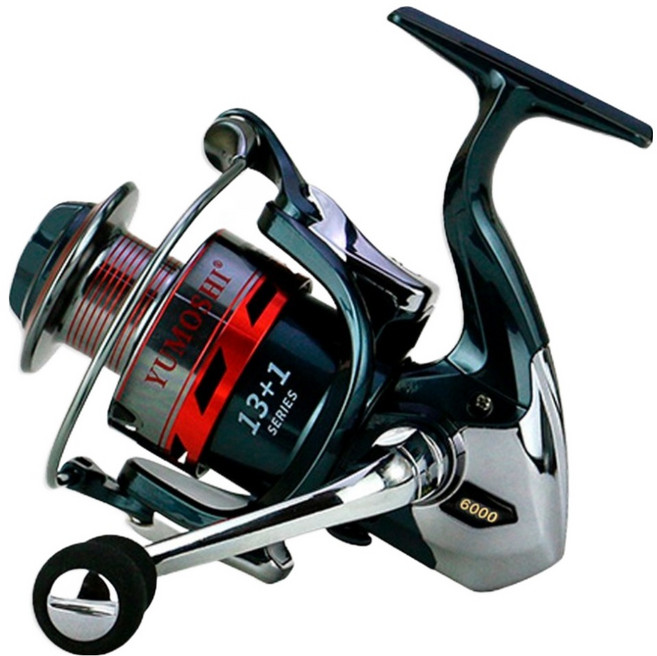 999피싱 YUMOSHI 바다 갯바위 민물 낚시 원투 스피닝 릴, XS6000, 혼합색상