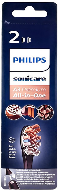 PHILIPS 飛利浦 sonicare A3刷頭 黑色, HX9092/11, 2個