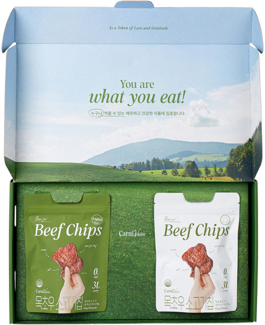 카니비비안 소고기칩 40g+ 오리지널 40g 선물세트, 1세트