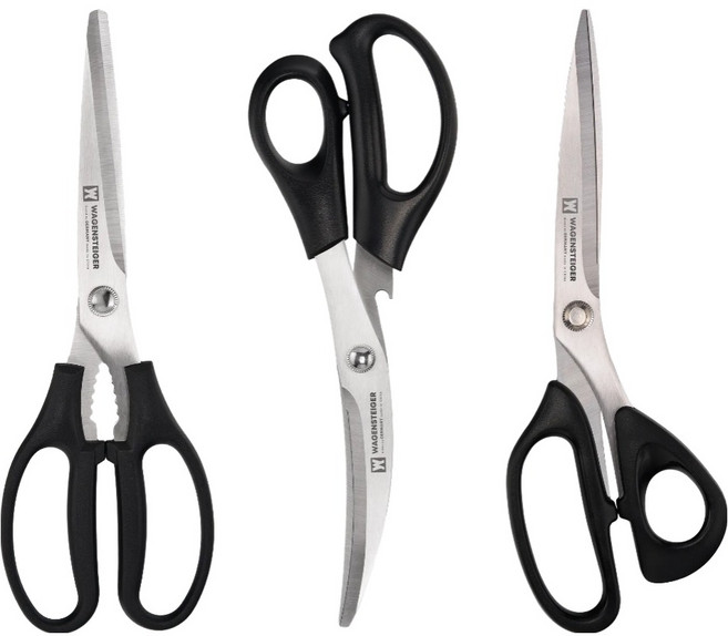 바겐슈타이거 한식 주방가위 트윈 블레이드 + 커브 커터 + 그릴 커터 세트, 혼합색상, 1세트