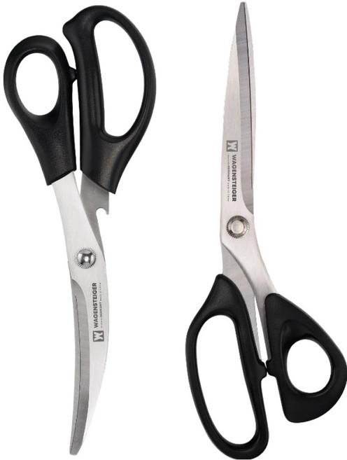 바겐슈타이거 한식 주방가위 커브 커터 + 그릴커터 세트, 혼합색상