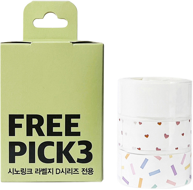 님봇 라벨프린터 D11 / D110 / D101 / H1S 전용 시노크 프리픽 라벨지 3종 세트, 1세트