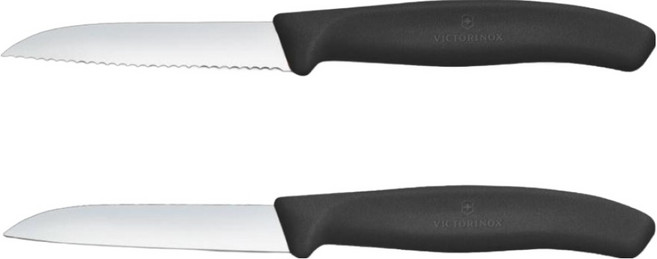 빅토리녹스 스위스 클래식 물결 일자 날 과도 6.7491.2C1 2종 세트, 블랙, 1세트