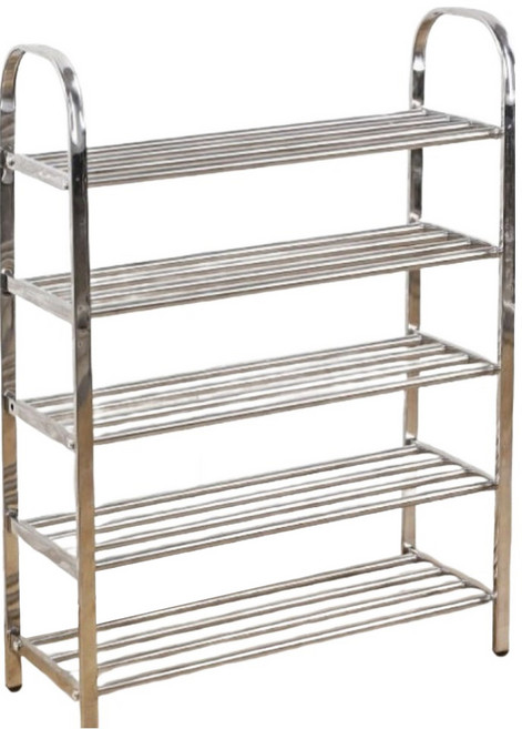 소소하우스 조립식 스테인리스 신발 정리대 신발장 5단 75cm, 실버, 1개