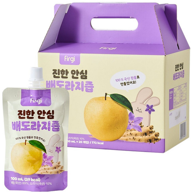 퍼기 진한 안심 배도라지즙 20p, 1개, 2L