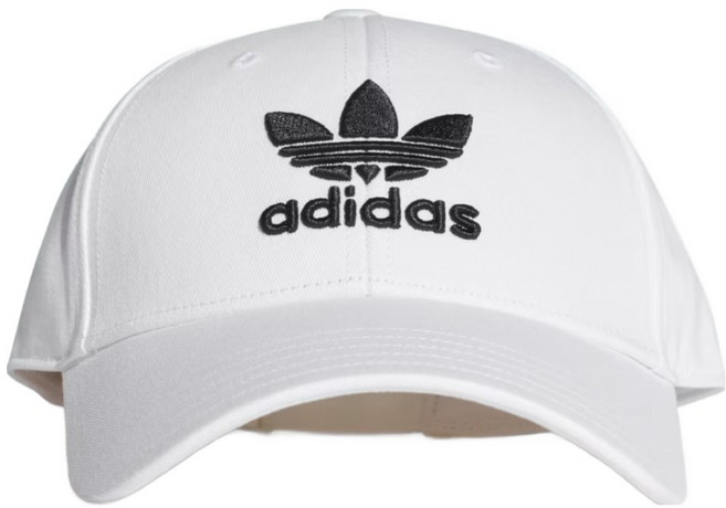 아디다스 트레포일 베이스볼 캡 FJ2544, 화이트 + 블랙, 1개