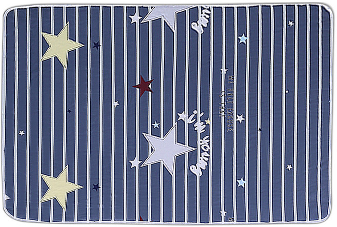 可機洗防水透氣保潔墊 雙面可用, 幸運星星 藍色