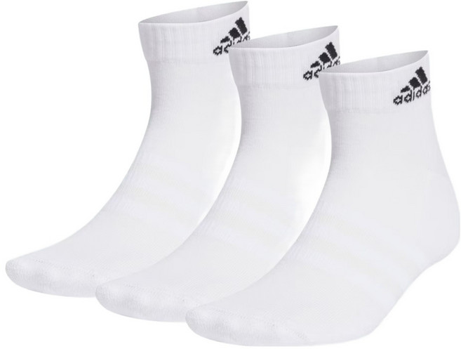 아디다스 쿠션드 스포츠웨어 앵클 삭스 HT3441, 화이트, 3개