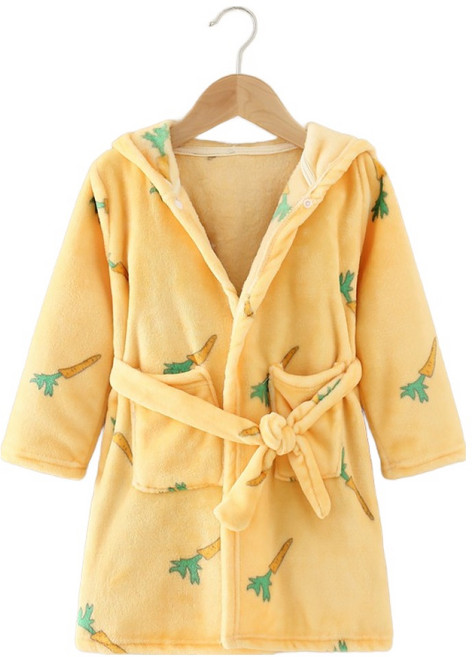 Starbean 兒童款彩色圖案雙口袋沐浴袍