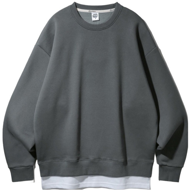 앨빈클로 남녀공용 더블코튼 레이어드 오버핏 맨투맨 MAR884