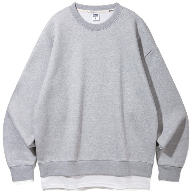 앨빈클로 남녀공용 더블코튼 레이어드 오버핏 맨투맨 MAR884