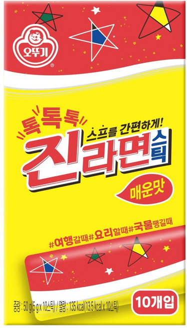 오뚜기 톡톡톡 진라면 스틱 매운맛 10p, 50g, 1개