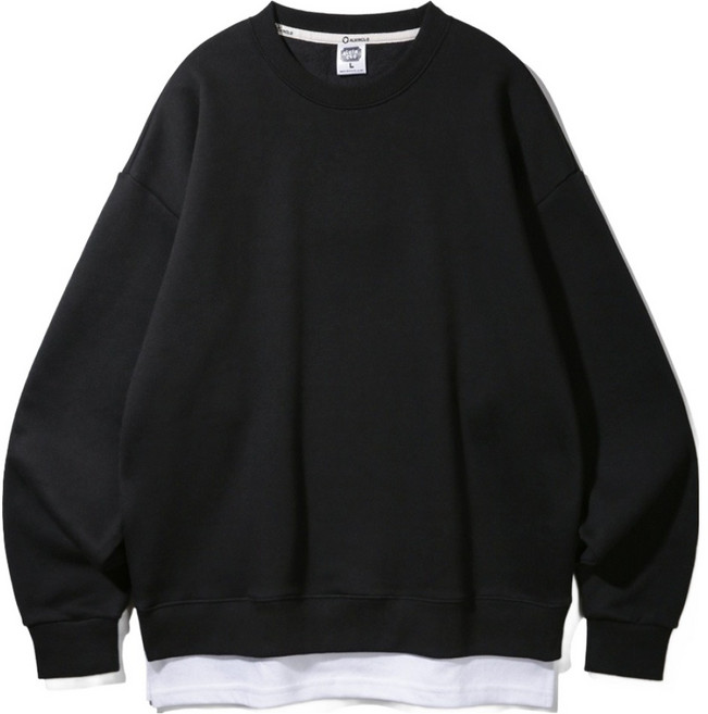 앨빈클로 남녀공용 더블코튼 레이어드 오버핏 맨투맨 MAR884