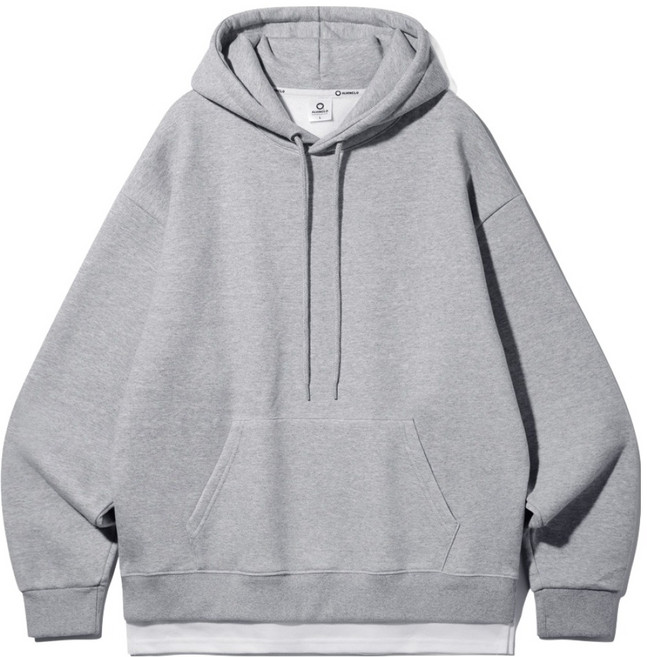 앨빈클로 남녀공용 더블코튼 레이어드 오버핏 후드티 AVH885