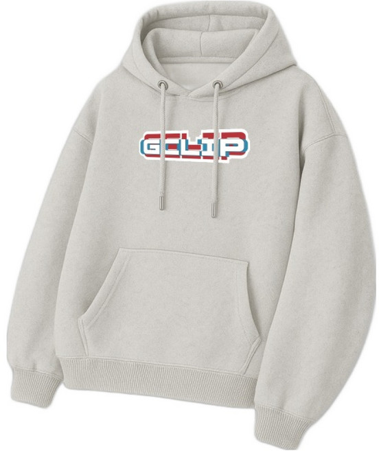 PLAYS 男款柔軟刷毛neonclip連帽T恤