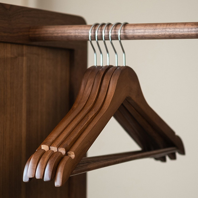 마샤투 논슬립 행거 원목 옷걸이, 다크, 5개