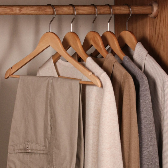 마샤투 논슬립 행거 원목 옷걸이, 라이트, 5개