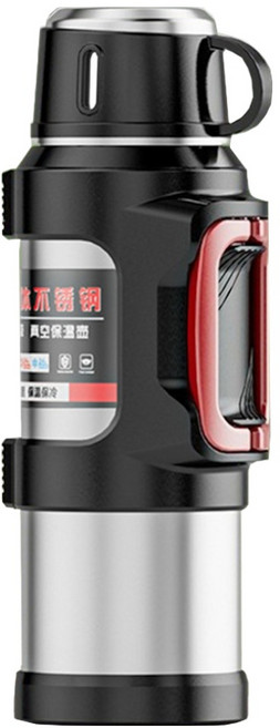 316不鏽鋼按壓內塞保溫瓶, 1個, 2L, 銀色