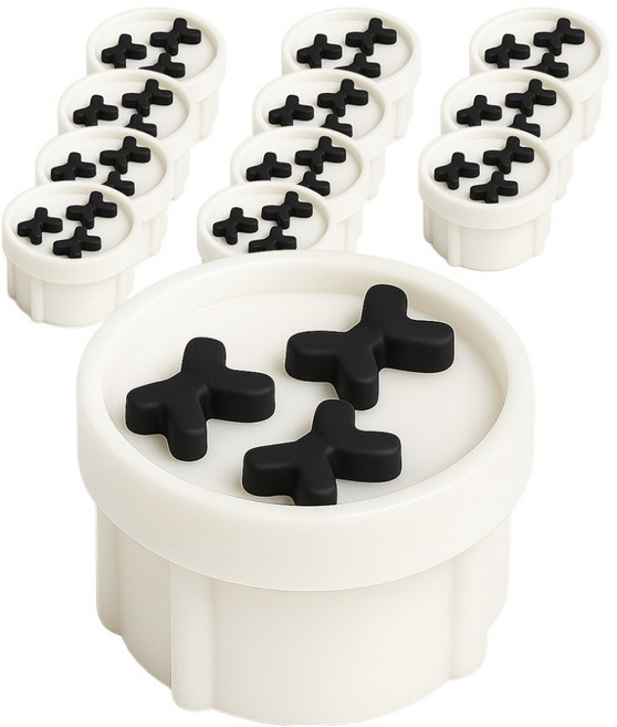 주식회사아텍스 리본 실리콘 콘센트 안전커버, 블랙, 12개