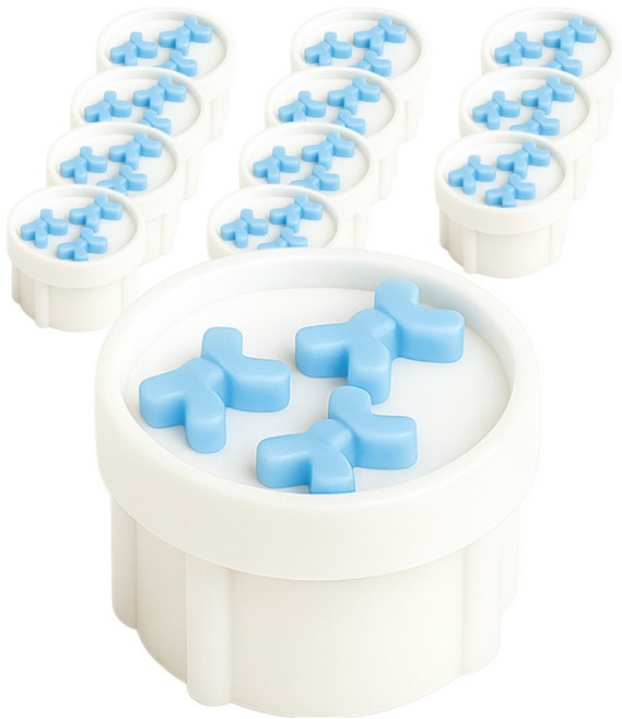 주식회사아텍스 리본 실리콘 콘센트 안전커버, 베이비블루, 12개