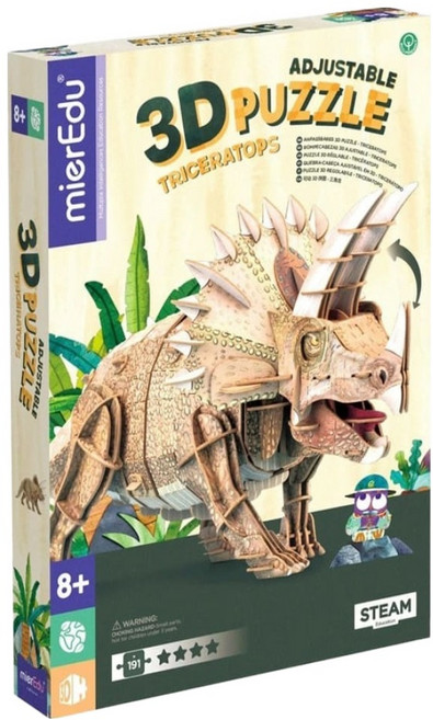 mierEdu ECO 可調3D立體拼圖 豪華版 ME4242, 三角龍, 1盒, 171片